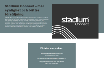 Nischade marknadsplateer Stadium Connect