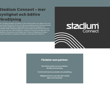 Nischade marknadsplateer Stadium Connect