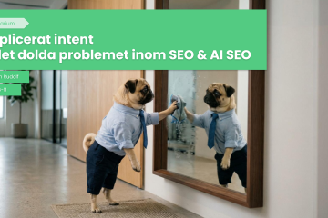Förstasidan från Topdogs presentation om hur duplicerat intent är det största problemet inom SEO och AIO 2026.