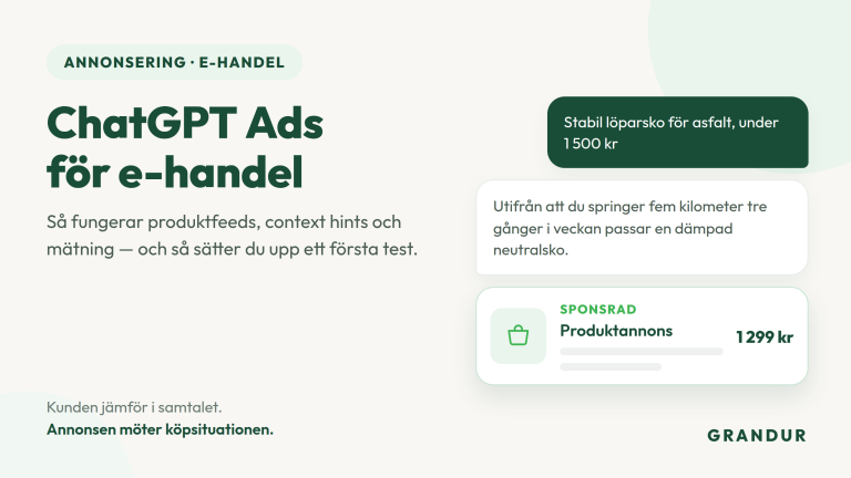 ChatGPT ads för ehandel