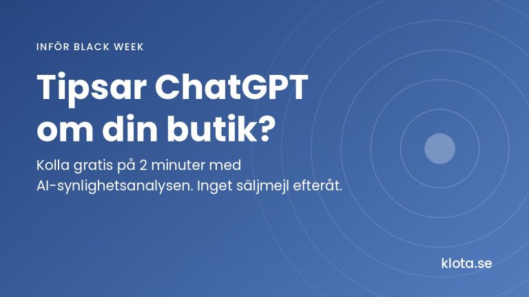 Kolla gratis om ChatGPT tipsar om din butik inför Black Week